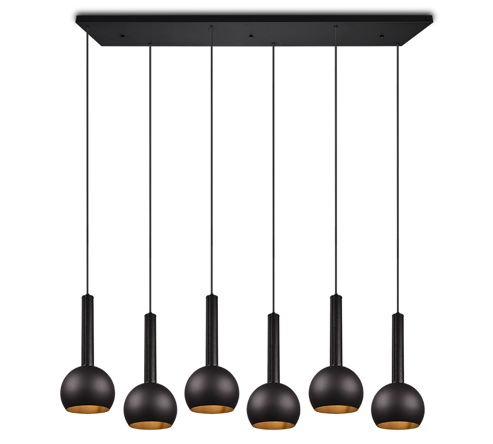 Ciliana pendant 6-pc E27 matt black — 316300632