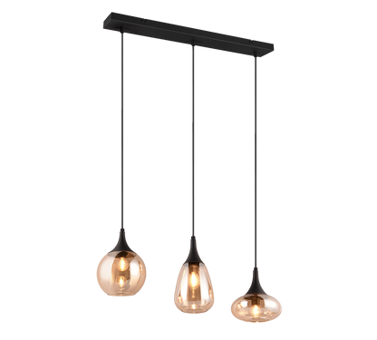Lumina pendant 3-pc E14 matt black/amber — 317000313