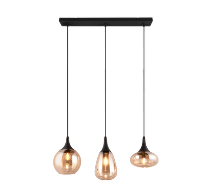 Lumina pendant 3-pc E14 matt black/amber — 317000313