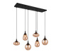 Lumina pendant 6-pc E14 matt black/amber — 317000613
