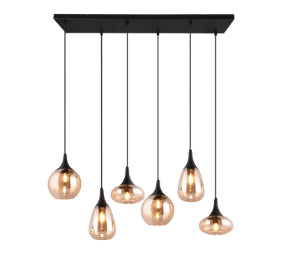 Lumina pendant 6-pc E14 matt black/amber — 317000613