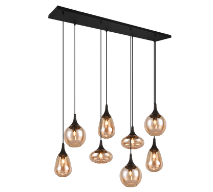 Lumina pendant 8-pc E14 matt black/amber — 317000813