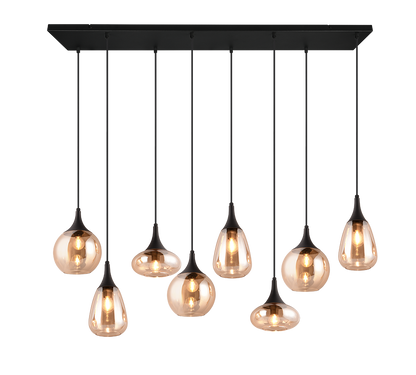 Lumina pendant 8-pc E14 matt black/amber — 317000813