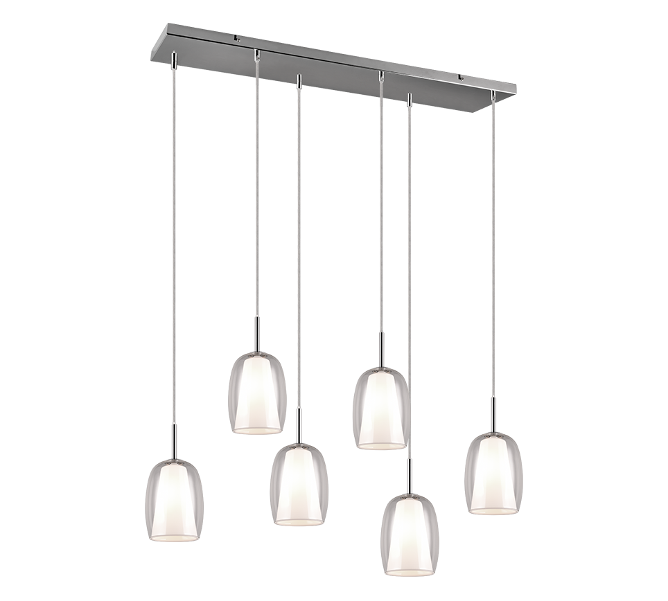 Barret pendant 6-pc E14 chrome/white — 317500606