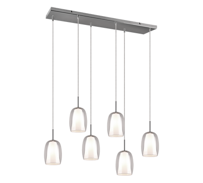 Barret pendant 6-pc E14 chrome/white — 317500606