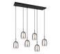 Barret pendant 6-pc E14 matt black/smoke — 317500654