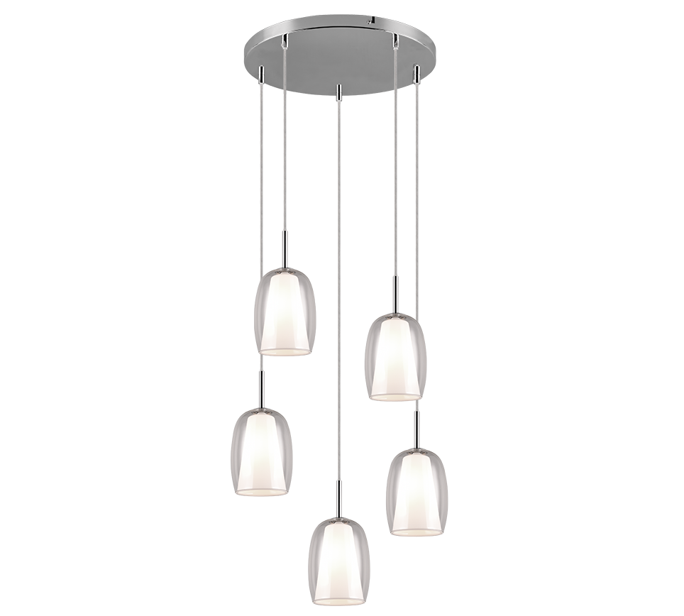 Barret pendant 5-pc E14 chrome/white — 317530506