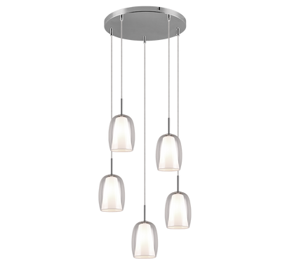 Barret pendant 5-pc E14 chrome/white — 317530506