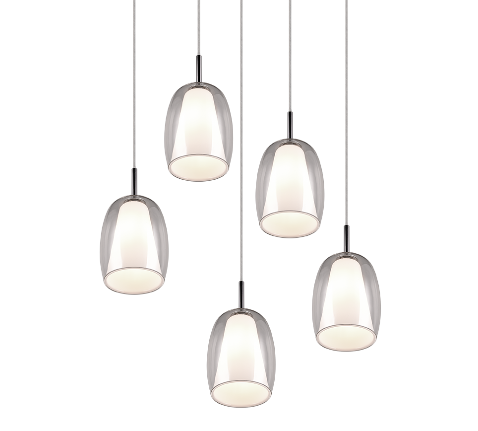 Barret pendant 5-pc E14 chrome/white — 317530506