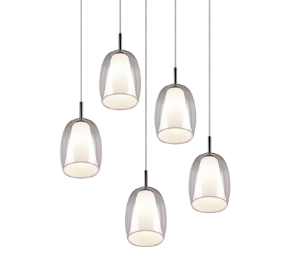 Barret pendant 5-pc E14 chrome/white — 317530506
