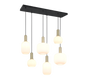 Diva pendant 6-pc E27 matt brass/white — 319800608