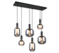 Diva pendant 6-pc E27 matt black/chrome plated — 319800632