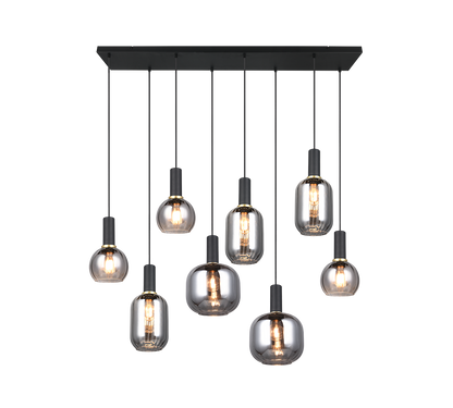 Diva pendant 8-pc E27 matt black/chrome plated — 319800832