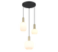Diva pendant 3-pc E27 matt brass/white — 319830308