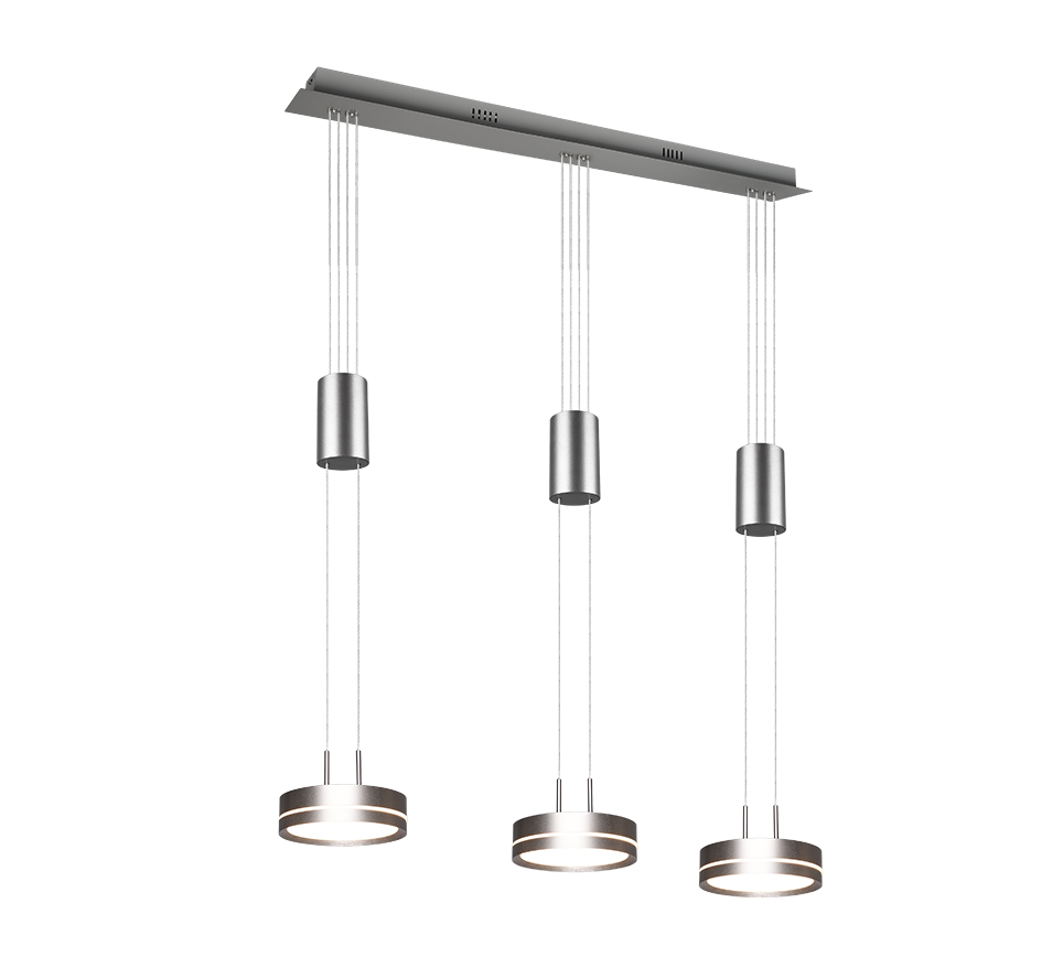 Franklin LED pendant 3-pc brushed steel — 326510307