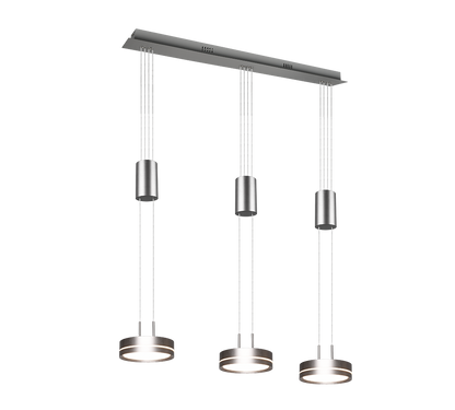 Franklin LED pendant 3-pc brushed steel — 326510307