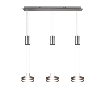 Franklin LED pendant 3-pc brushed steel — 326510307