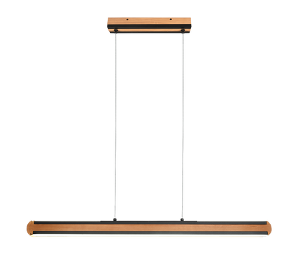 Deacon LED pendant matt black/wood — 326610232