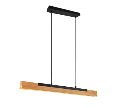 Kerala LED pendant matt black/wood — 341610132