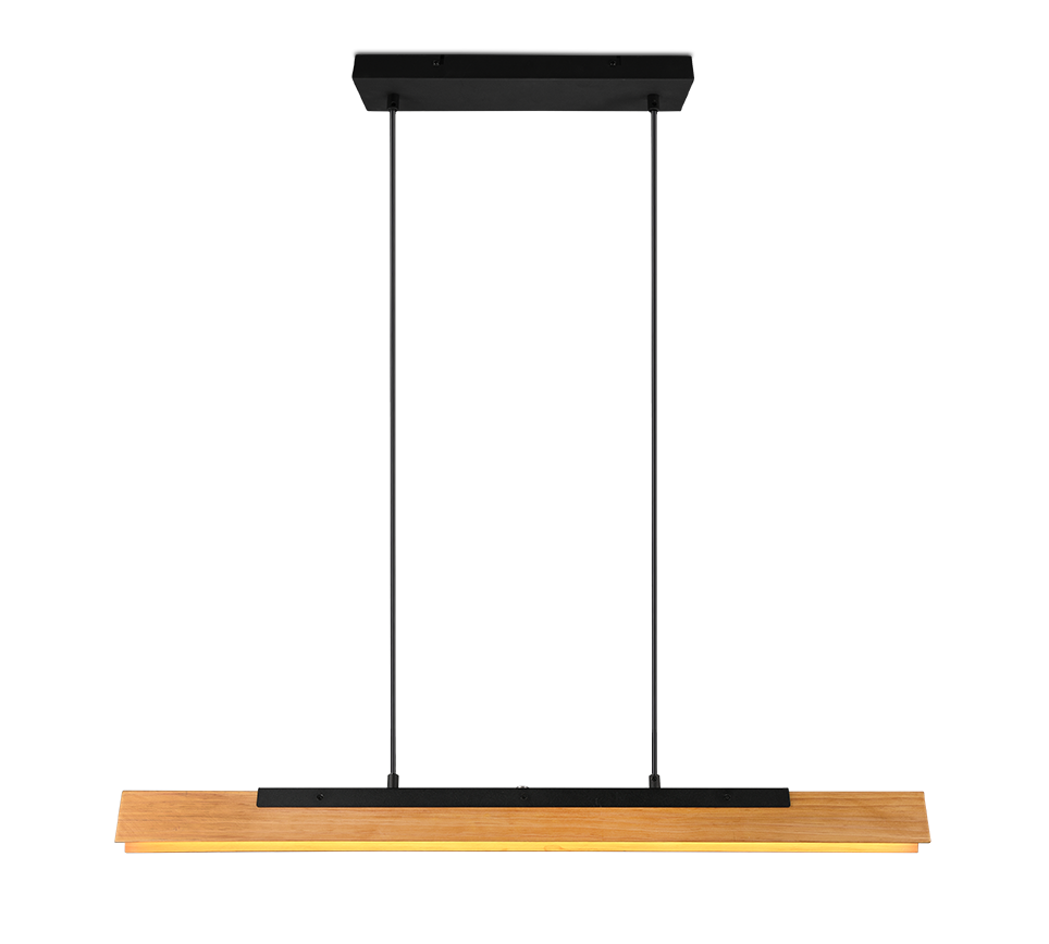 Kerala LED pendant matt black/wood — 341610132