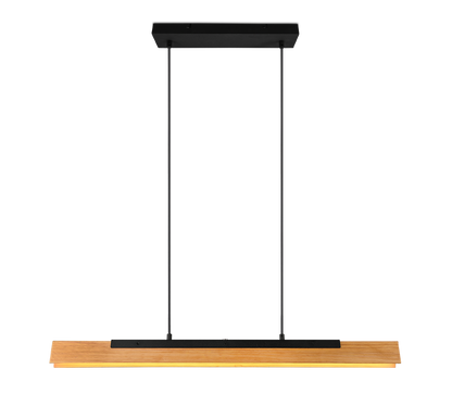 Kerala LED pendant matt black/wood — 341610132