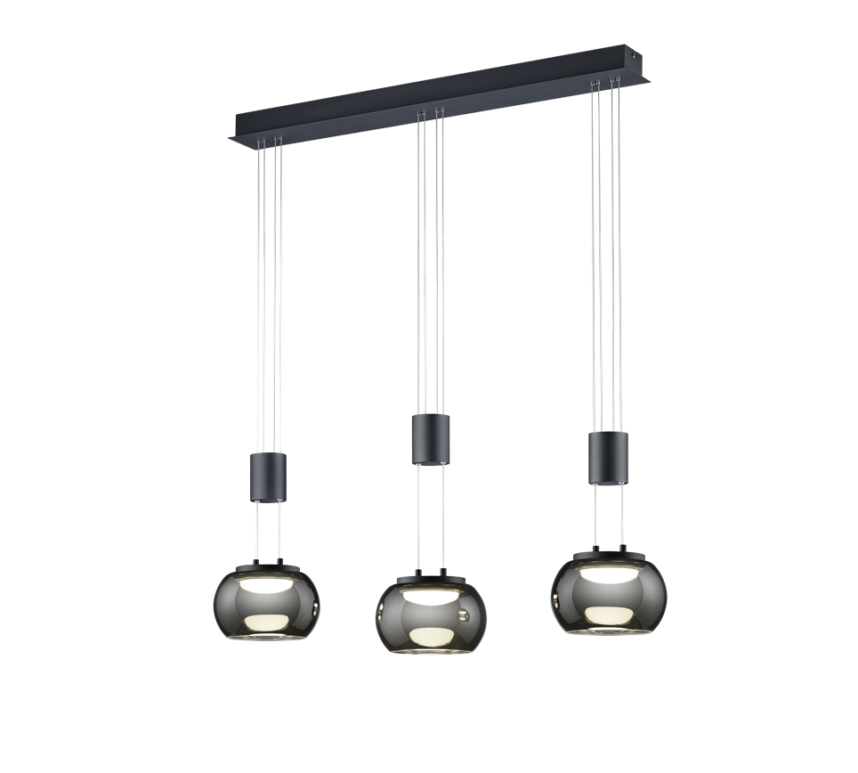 Madison LED pendant 3-pc matt black — 342010332