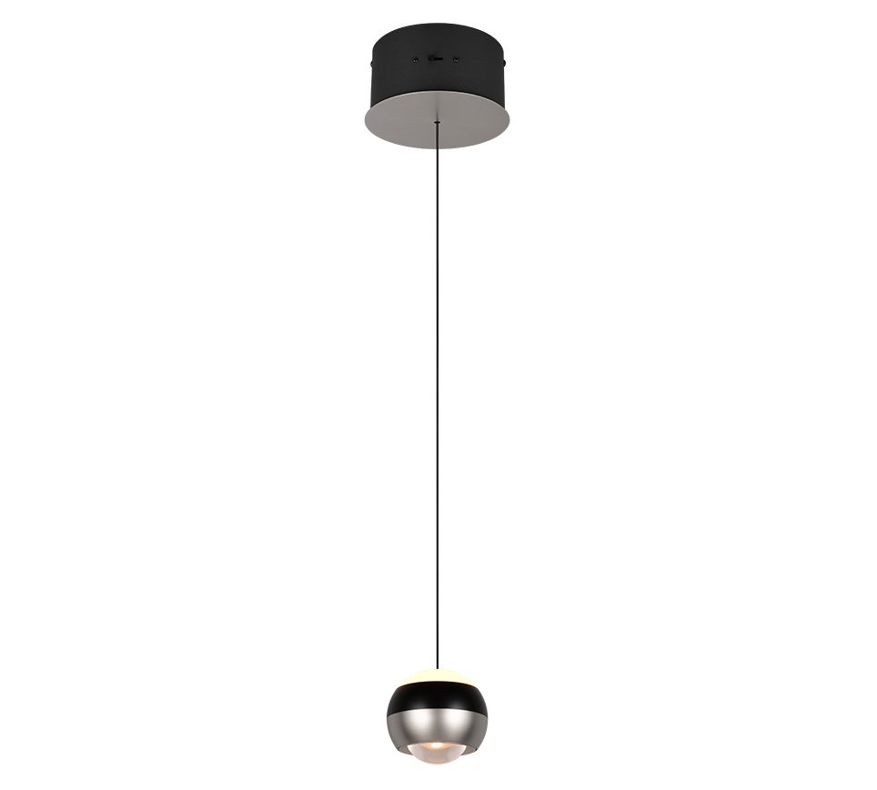 Orbit LED pendant 1-pc brushed steel/matt black — 344410107