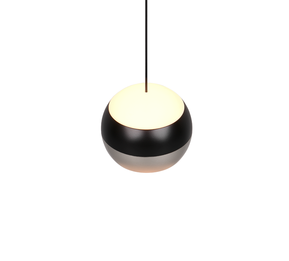 Orbit LED pendant 1-pc brushed steel/matt black — 344410107