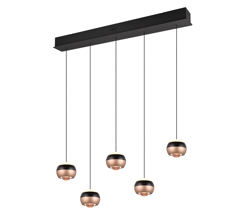 Orbit LED pendant 100 cm 5-pc matt black — 344410532