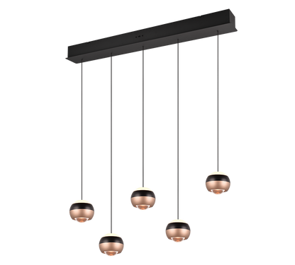 Orbit LED pendant 100 cm 5-pc matt black — 344410532
