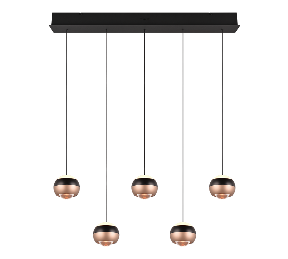 Orbit LED pendant 100 cm 5-pc matt black — 344410532