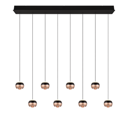 Orbit LED pendant 150 cm 8-pc matt black — 344410832
