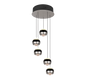 Orbit LED pendant 5-pc 30 cm brushed steel/matt black — 344430507