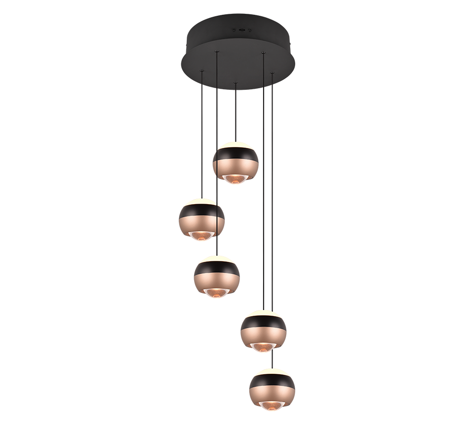 Orbit LED pendant 30 cm 5-pc matt black — 344430532