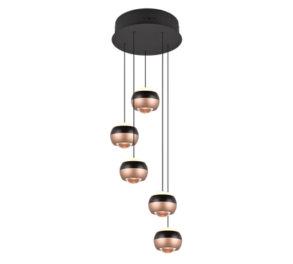 Orbit LED pendant 30 cm 5-pc matt black — 344430532