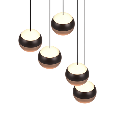 Orbit LED pendant 30 cm 5-pc matt black — 344430532
