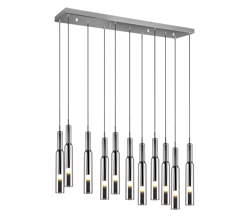 Lucent LED pendant 115 cm 11-pc chrome — 344511106