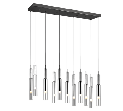 Lucent LED pendant 115 cm 11-pc black/chrome — 344511120