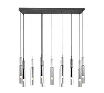 Lucent LED pendant 115 cm 11-pc black/chrome — 344511120