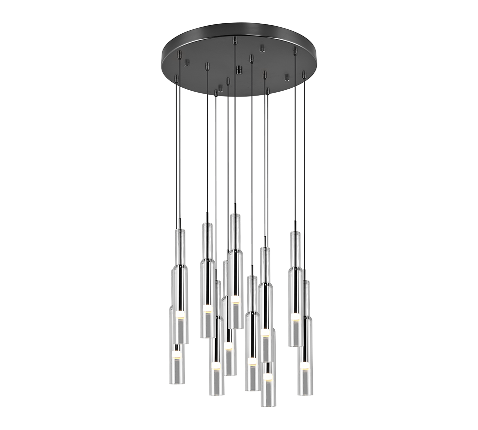 Lucent LED pendant 50 cm 11-pc black/chrome — 344531120
