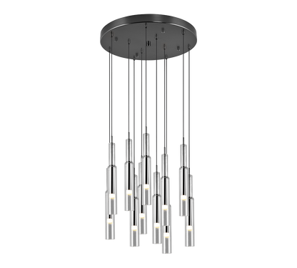 Lucent LED pendant 50 cm 11-pc black/chrome — 344531120