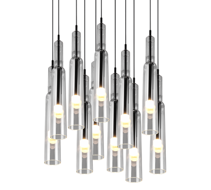 Lucent LED pendant 50 cm 11-pc black/chrome — 344531120
