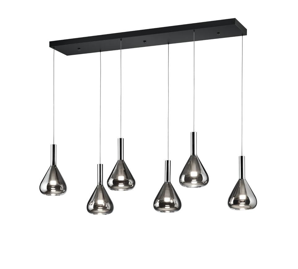 Cipera LED pendant 6-pc matt black — 345010632