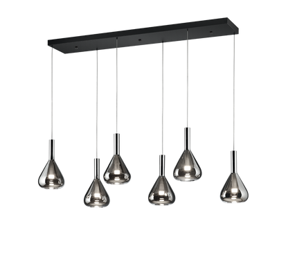 Cipera LED pendant 6-pc matt black — 345010632