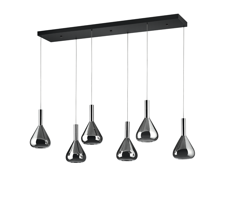 Cipera LED pendant 6-pc matt black — 345010632