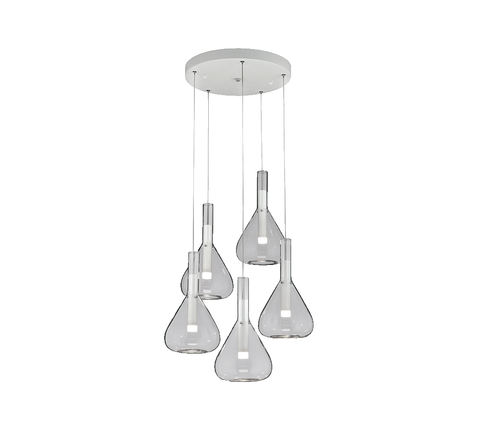 Cipera LED pendant 5-pc matt white — 345030531