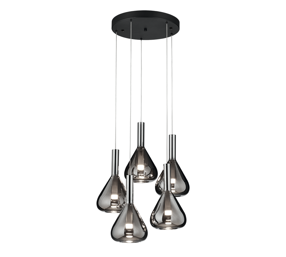Cipera LED pendant 5-pc matt black — 345030532