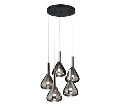 Cipera LED pendant 5-pc matt black — 345030532