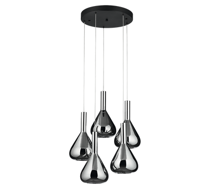 Cipera LED pendant 5-pc matt black — 345030532