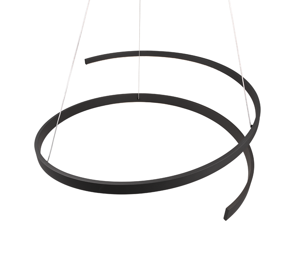 Cinardi LED pendant matt black — 346110132